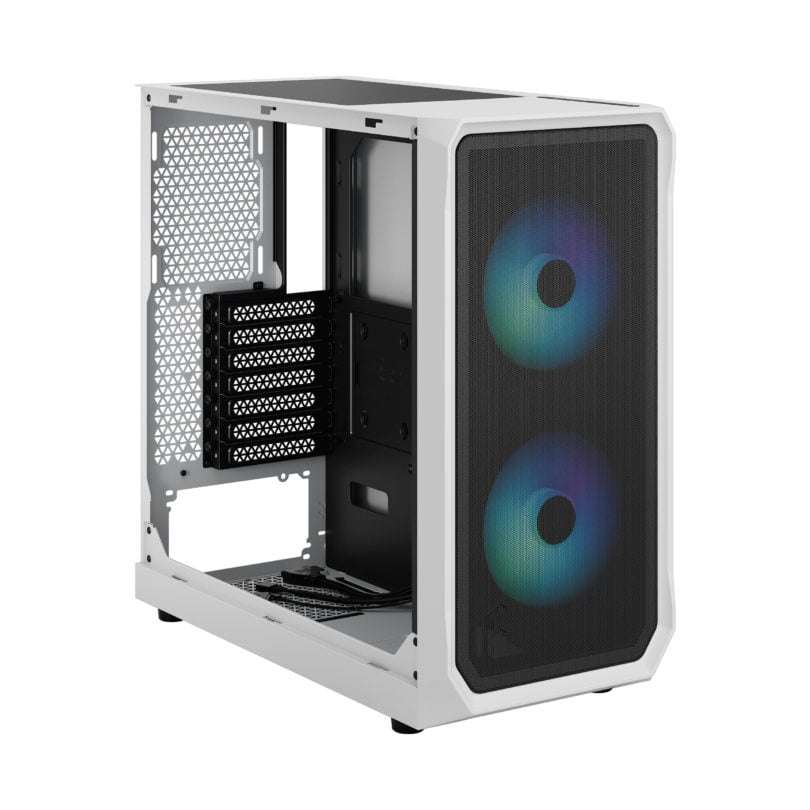 Fractal Design Fractal Design Focus 2 RGB TG Clear Tint ATX PC Case, Temp Glass Side Panel, Mesh Design Front, High Airflow, Up to 6x120mm Fan &amp; Up to 360mm Radiator, Smart Config, 2xUSB 3.0, White | FD-C-FOC2A-04 - thumbnail 1