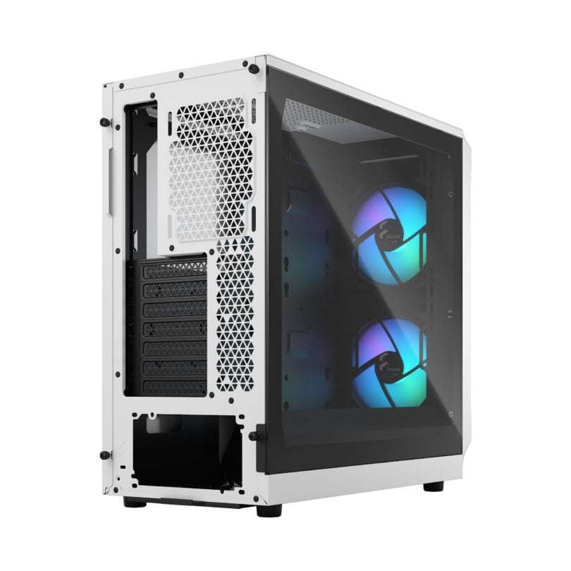 Fractal Design Fractal Design Focus 2 RGB TG Clear Tint ATX PC Case, Temp Glass Side Panel, Mesh Design Front, High Airflow, Up to 6x120mm Fan &amp; Up to 360mm Radiator, Smart Config, 2xUSB 3.0, White | FD-C-FOC2A-04 - thumbnail 3