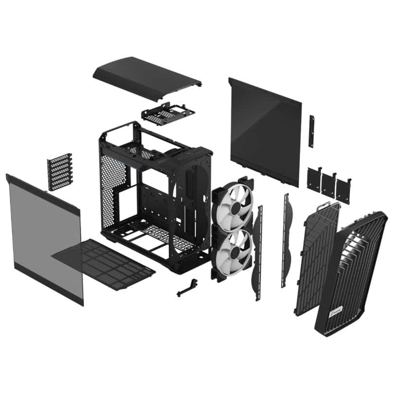Fractal Design Fractal Design Torrent Compact Black RGB TG Light Tint ATX Mid Tower Case, Steel / Tempered Glass, 7 Expansion Slots, Up to 360mm Radiator Support, 3x 120mm Fan, 3x 2.5" Drive Bays | FD-C-TOR1C-02 - thumbnail 7