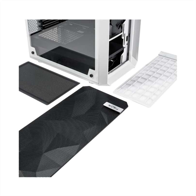 Fractal Design Fractal Meshify C Tempered Glass Computer Case,  ATX, mATX, ITX Motherboard compatibility, 7 slots, 3x Dedicated 2.5" drive capacity, 7 fan mounts, Both side panels, SSD brackets, Both side panels, SSD brackets, Dust filters | FD-CA-MESH-C-WT-TGC  - thumbnail 2