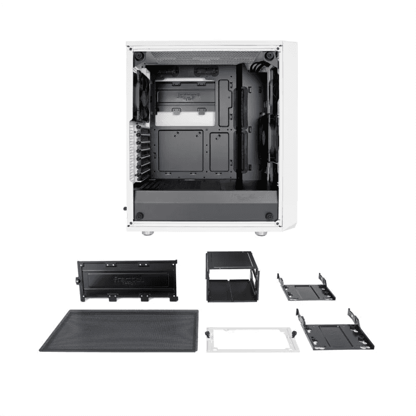 Fractal Design Fractal Meshify C Tempered Glass Computer Case,  ATX, mATX, ITX Motherboard compatibility, 7 slots, 3x Dedicated 2.5" drive capacity, 7 fan mounts, Both side panels, SSD brackets, Both side panels, SSD brackets, Dust filters | FD-CA-MESH-C-WT-TGC  - thumbnail 9