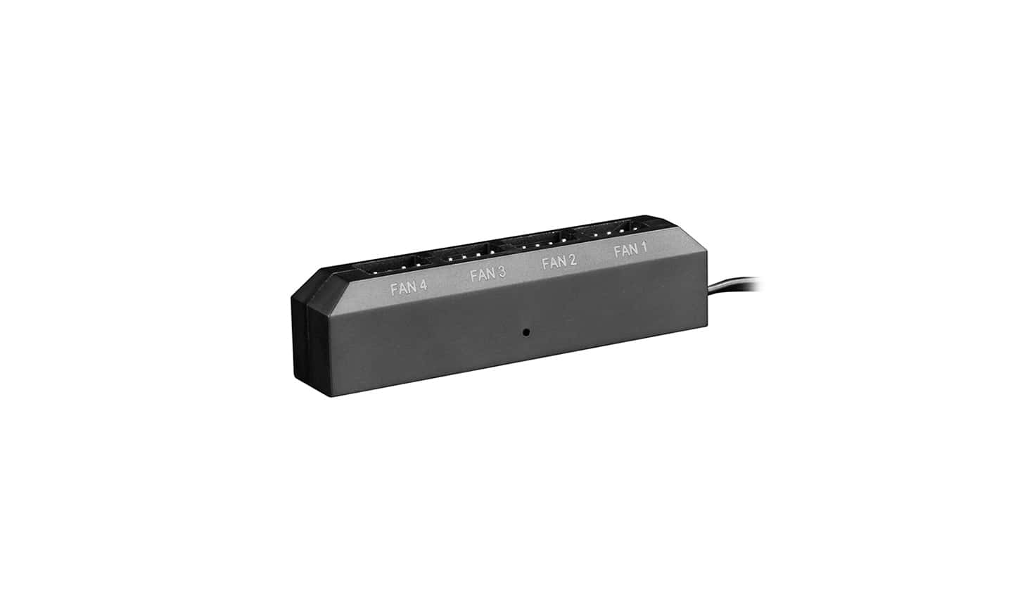  Deepcool FH-04 4 Port Fan Hub, Up to 4 fans and compatible with 3-pin/4-pin Fans, Double-faced Adhesive, Black | DP-F04PWM-HUB thumbnail 4