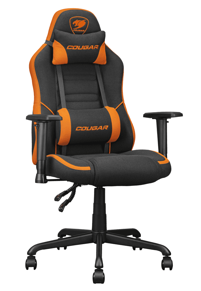 Cougar COUGAR Fusion SF Ergonomic Gaming Chair, Woven Fabric, Metal 5-Star Base, Built-in 3D Lumbar Support, Adjustable Armrest, Class 4 Gas Lift Cylinder, 120 kg, Orange/Black | 3MFSFORB.0001 - thumbnail 1