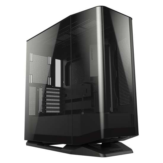 Cougar COUGAR FV270 Black Mid Tower Gaming Case with Tempered Curved Glass, 120mm Reversed ARGB PWM Bottom Fan pre-installed, Compatible with reverse cable/connector motherboard |  3858M60.0001 - thumbnail 1