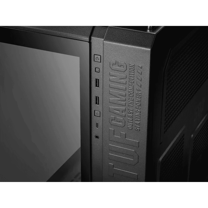 Asus ASUS TUF Gaming GT502 Black ATX Mid-Tower Computer Case with Front Panel RGB Button, USB 3.2 Type-C and 2x USB 3.0 Ports, 2- way Graphic Card Mounting Orientation Compatible, 360mm and 280mm Radiator | 90DC0090-BC9000 - thumbnail 6