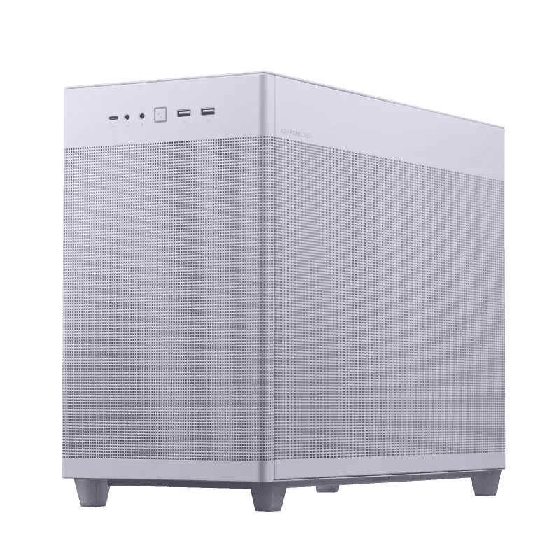 Asus Asus AP201 Prime Mesh White Edition 33L MicroATX Case, Tool-Free Side Panels, Quasi-Filter Mesh, With Support For 360mm Coolers,338mm Graphics Cards, Standard ATX PSU's, White | 90DC00G3-B39000 - thumbnail 2