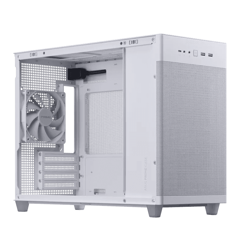 Asus Asus AP201 Prime Mesh White Edition 33L MicroATX Case, Tool-Free Side Panels, Quasi-Filter Mesh, With Support For 360mm Coolers,338mm Graphics Cards, Standard ATX PSU's, White | 90DC00G3-B39000 - thumbnail 8