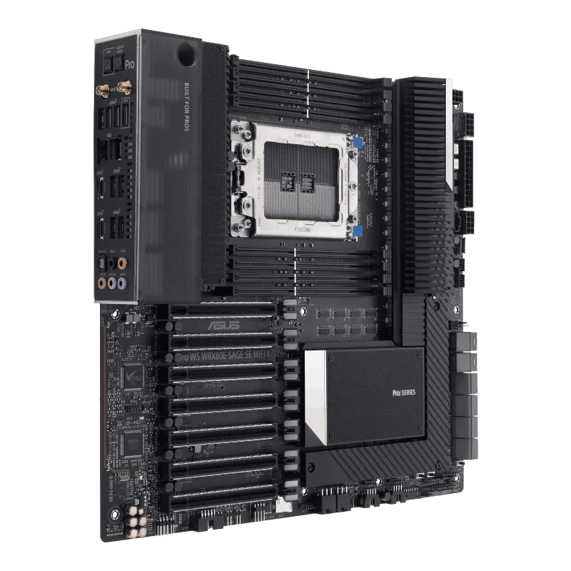Asus ASUS Pro WS WRX80E-SAGE SE WIFI II AMD WRX80 Workstation Motherboard, Ryzen Threadripper PRO support, 7x PCIe 4.0 x16 Slots, Dual 10G LAN, WiFi 6E | 90MB1E60-M0EAY0 - thumbnail 11