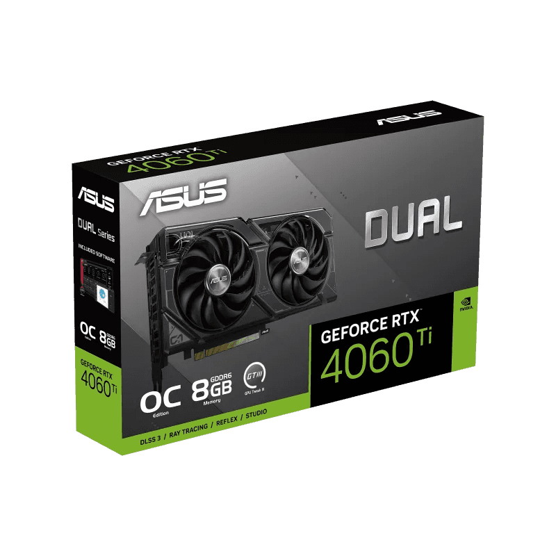 Asus ASUS Dual GeForce RTX 4060 Ti OC Black Graphics Card, 8GB GDDR6 128-bit Memory, 2595 MHz Boost Clock, 18 Gbps Memory Speed, 4352 CUDA Cores, PCI E 4.0, HDMI, DisplayPort, 2 Year Warranty | 90YV0J49-M0NA00 - thumbnail 6