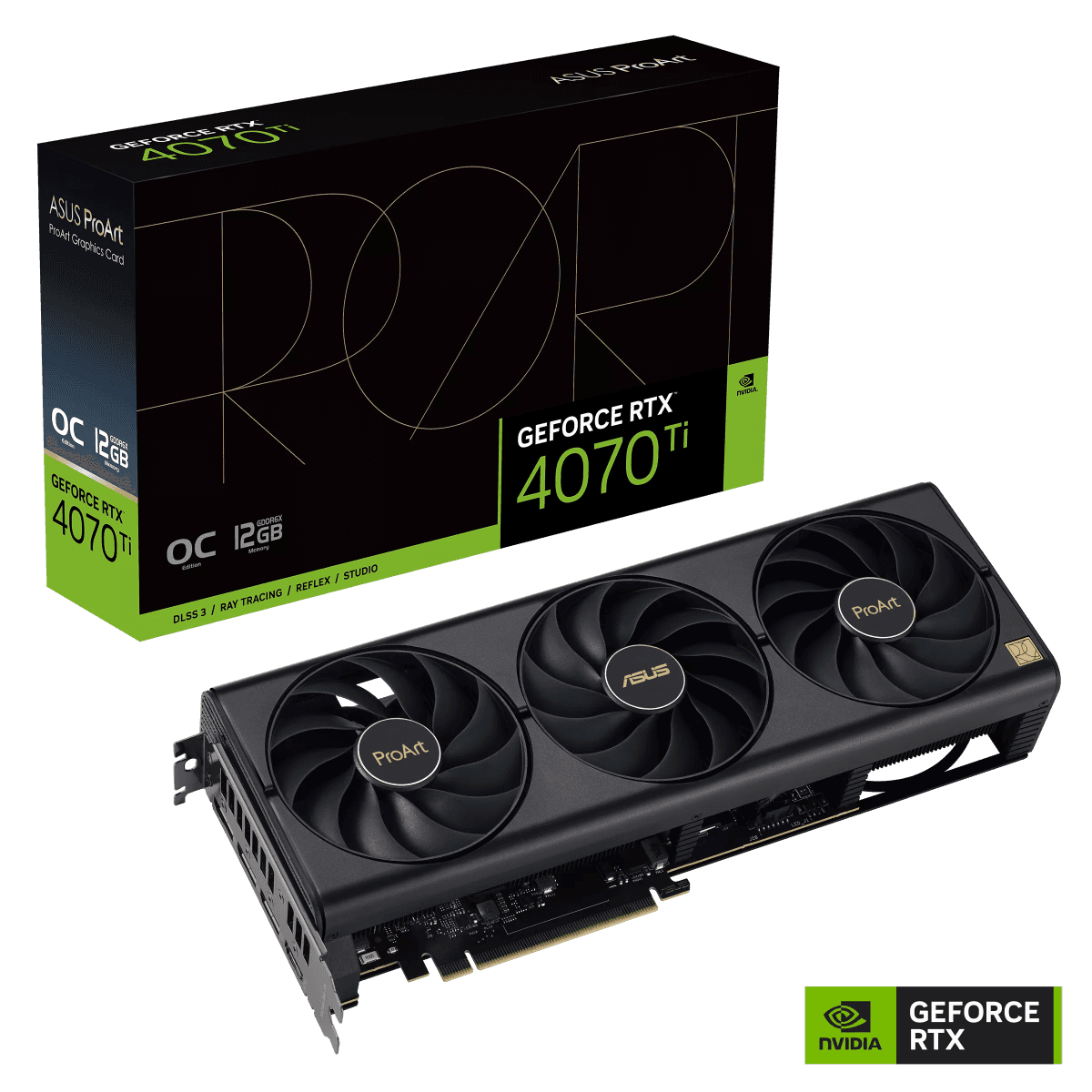 Asus ASUS ProArt GeForce RTX 4070 Ti OC Graphics Card, 12GB GDDR6X 192-bit Memory, 2730 MHz Boost Clock, 7680 CUDA Cores, 21 Gbps Memory Speed, PCI Express 4.0, HDMI / DP | 90YV0J30-M0NA00 - thumbnail 10