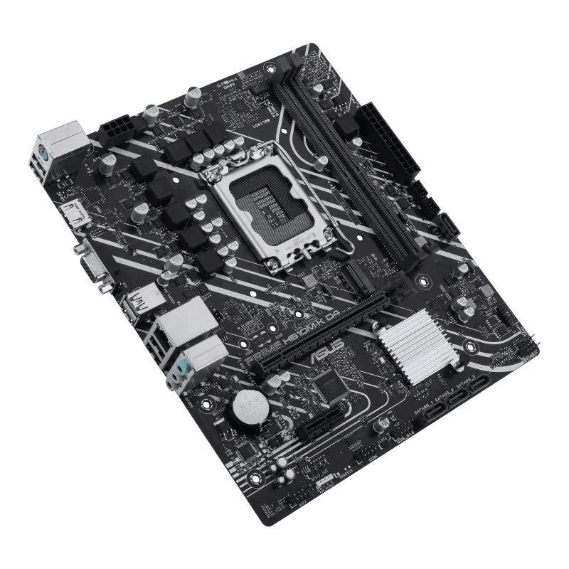 Asus Asus Prime H610M-K D4 Mic ATX Motherboard, DDR4 Support, LGA 1700, PCIe 4.0, M.2 Slot, Realtek 1Gb Ethernet, HDMI, D-Sub, USB 3.2 Gen, SATA 6 Gbps, COM/RGB Header, 5X Protection III | 90MB1A10-M0EAY0 - thumbnail 2