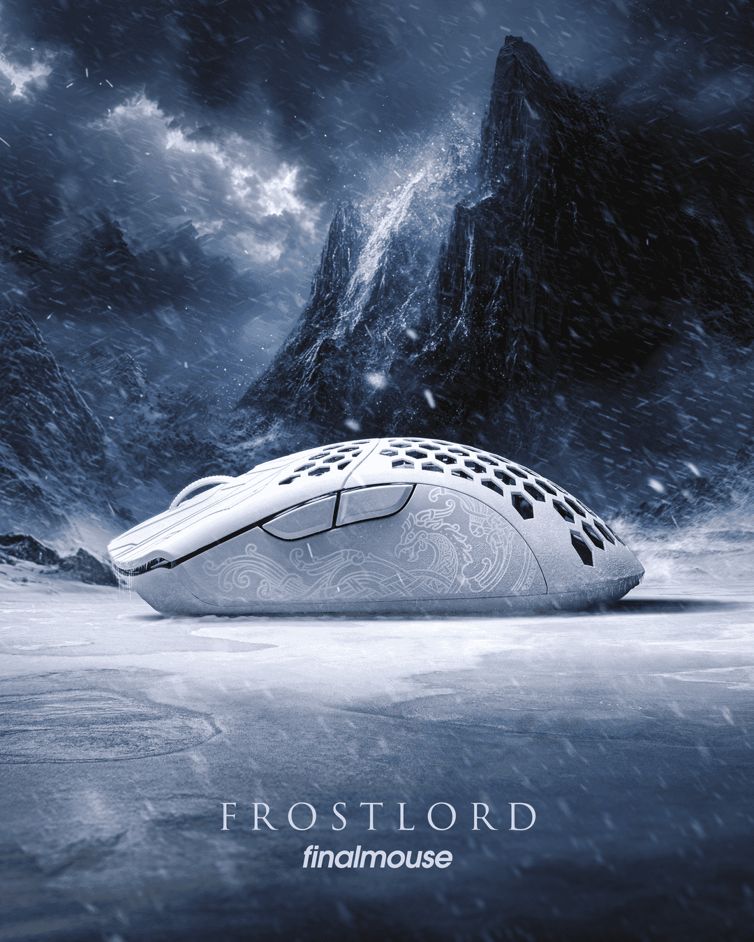 finalmouse Finalmouse UltralightX (ULX) Frostlord,33g Carbon Fiber Wireless Gaming Mouse 8000Hz Polling, PixArt Sensor, 319 s Click Latency, Huano Blueshell Switches, Large (Classic ) | M89001L-FL.5CN1030 - thumbnail 6