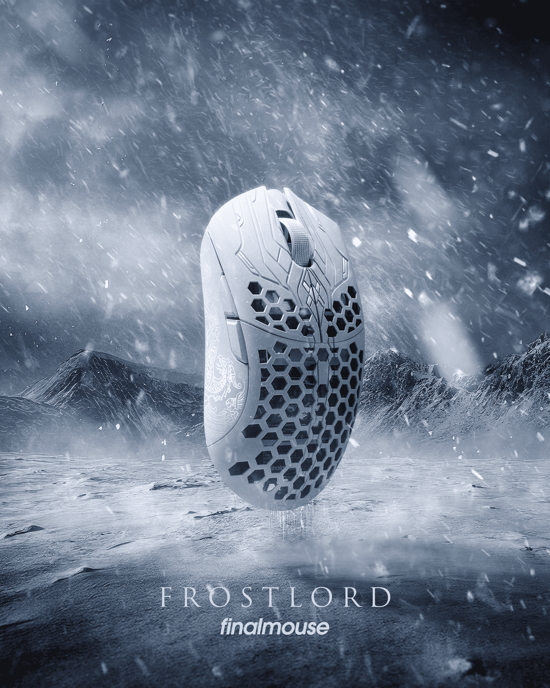 finalmouse Finalmouse UltralightX (ULX) Frostlord,33g Carbon Fiber Wireless Gaming Mouse 8000Hz Polling, PixArt Sensor, 319 s Click Latency, Huano Blueshell Switches, Large (Classic ) | M89001L-FL.5CN1030 - thumbnail 4