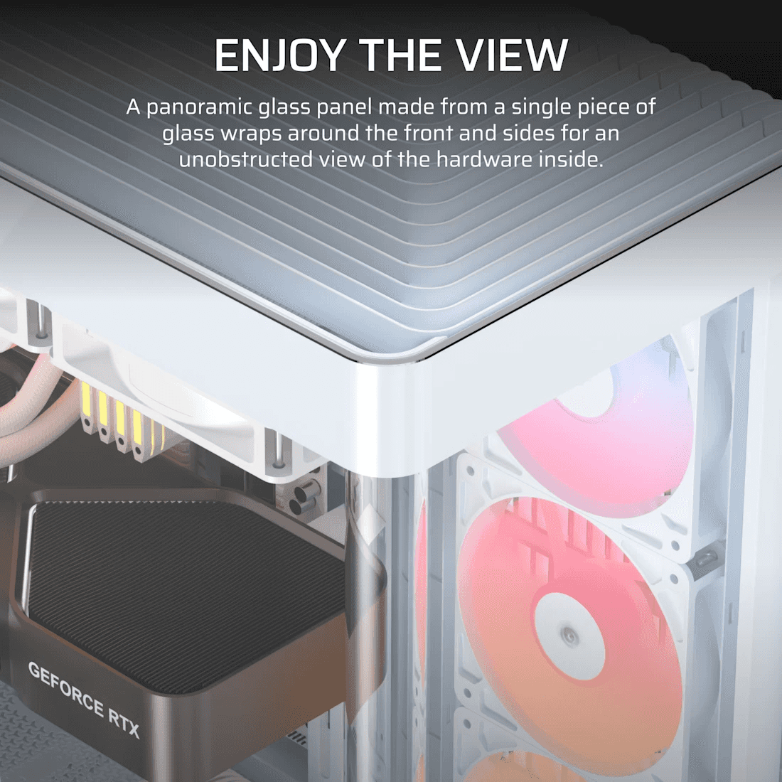 Corsair CORSAIR FRAME 4500X RS-R ARGB White Panoramic Mid-Tower Case, Curved Glass, 3x Reverse Fans, Reverse-Connector Support, White | CC-9011315-WW - thumbnail 2