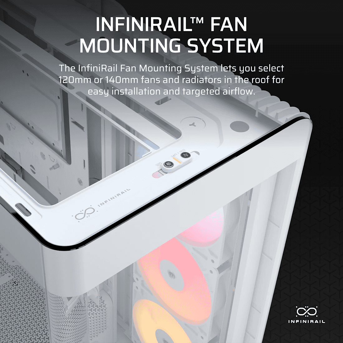 Corsair CORSAIR FRAME 4500X RS-R ARGB White Panoramic Mid-Tower Case, Curved Glass, 3x Reverse Fans, Reverse-Connector Support, White | CC-9011315-WW - thumbnail 4