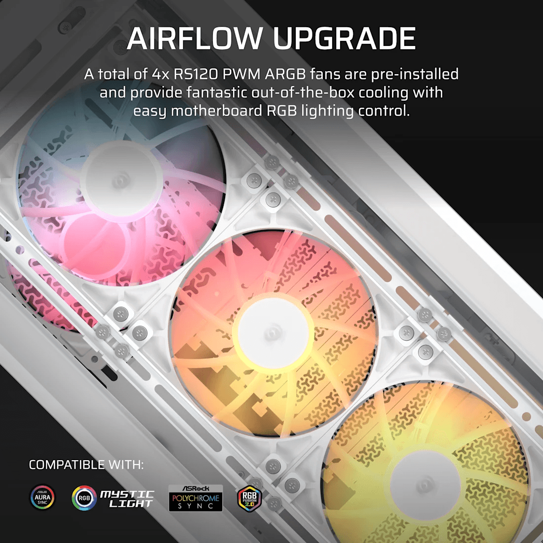 Corsair CORSAIR FRAME 4000D LCD RS ARGB White Mid-Tower Case, 14.5" Touchscreen, Reverse-Connector Support, 4x ARGB Fans, White |  CC-9011327-WW - thumbnail 4