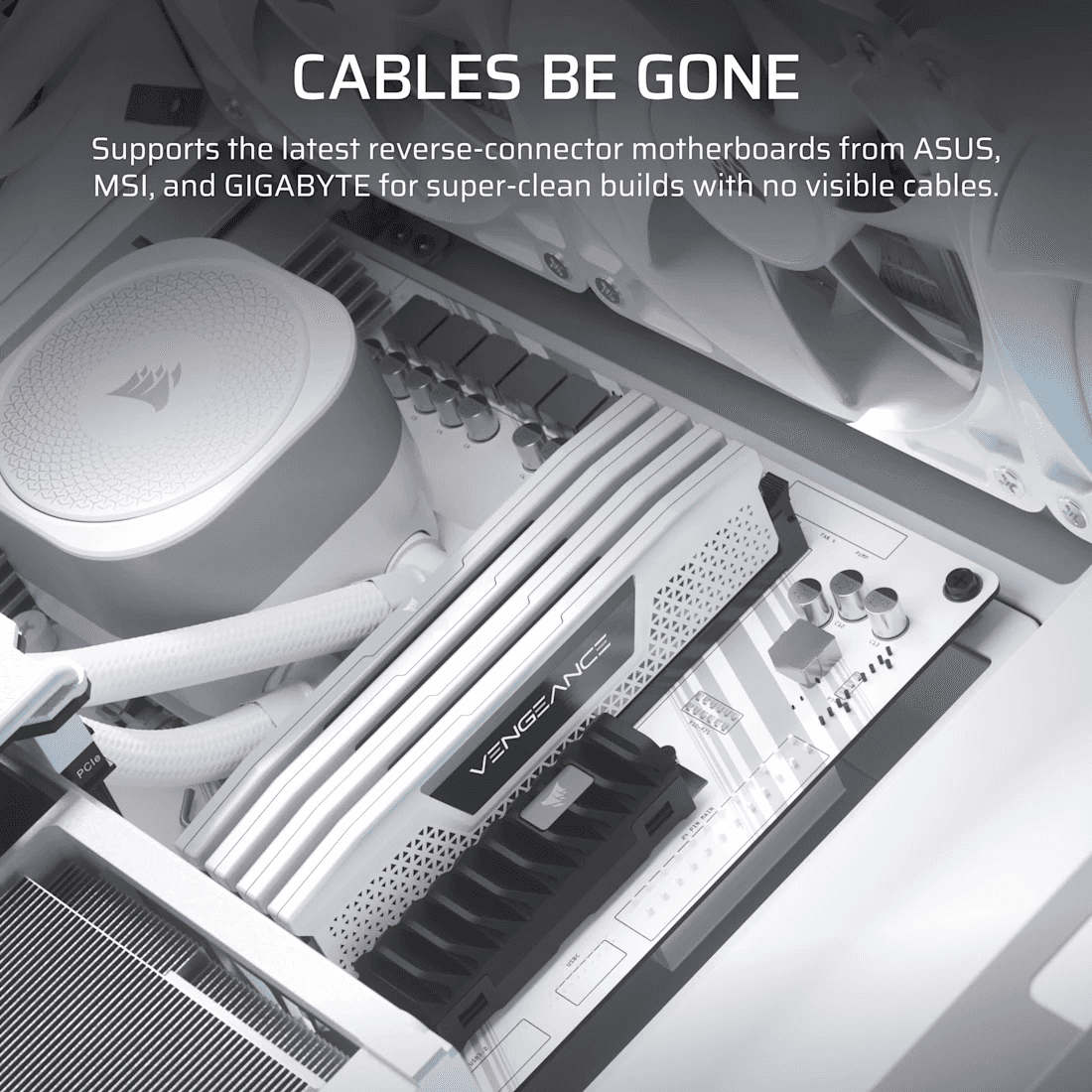 Corsair CORSAIR FRAME 4000D LCD RS ARGB White Mid-Tower Case, 14.5" Touchscreen, Reverse-Connector Support, 4x ARGB Fans, White |  CC-9011327-WW - thumbnail 7