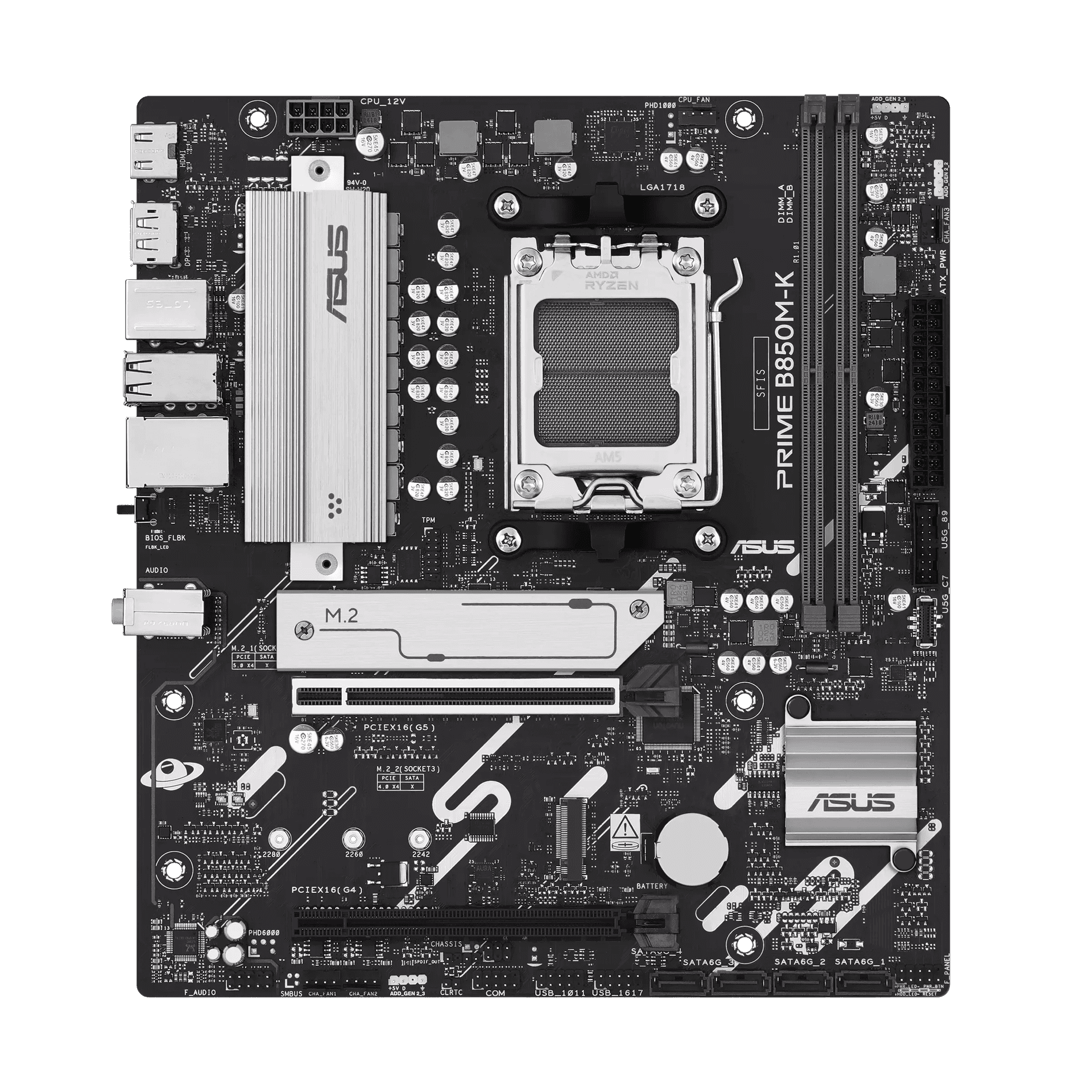 Asus ASUS Prime B850M-K AMD B850 mATX Motherboard, Ryzen AM5 Socket, PCIe 5.0, DDR5 | 90MB1LV0-M0EAY0 - thumbnail 2
