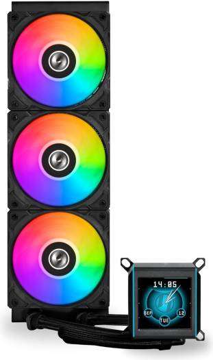 LIAN LI Lian Li Galahad II LCD 360 AIO RGB CPU Liquid Cooler, 2.88??? IPS LCD Screen, Asetek 8th Gen 3600 RPM Pump, 120mm FDB Fans, Up to 2450 RPM Fan Speed, 79.9 CFM Airflow, Black | G89.GA2ALCD36B.00 - thumbnail 1