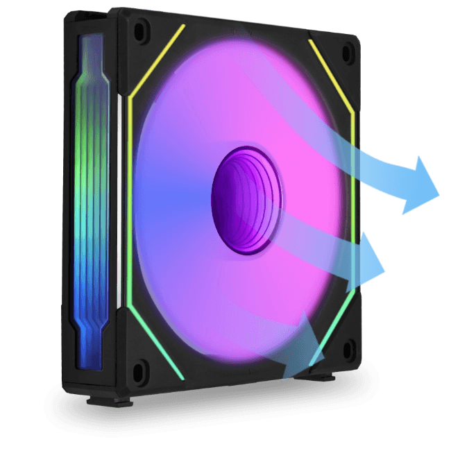 LIAN LI LIAN LI UNI FAN SL-INF 120 RGB REVERSE BLADE Revolutionized Daisy-Chain ARGB Fan, 40 LEDs in each fan, Software Controller fan speed / LED lighting, High Static pressure when running high RPM, 2100 RPM, 63.6 CFM, 32 dBA  | G99.12RSLIN1B.00 - thumbnail 4