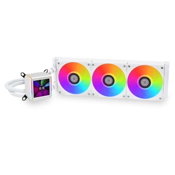 LIAN LI Lian Li Galahad II LCD 360 AIO RGB CPU Liquid Cooler, 2.88??? IPS LCD Screen, Asetek 8th Gen 3600 RPM Pump, 120mm FDB Fans, Up to 2450 RPM Fan Speed, 79.9 CFM Airflow, White | G89.GA2ALCD36W.00 - thumbnail 2
