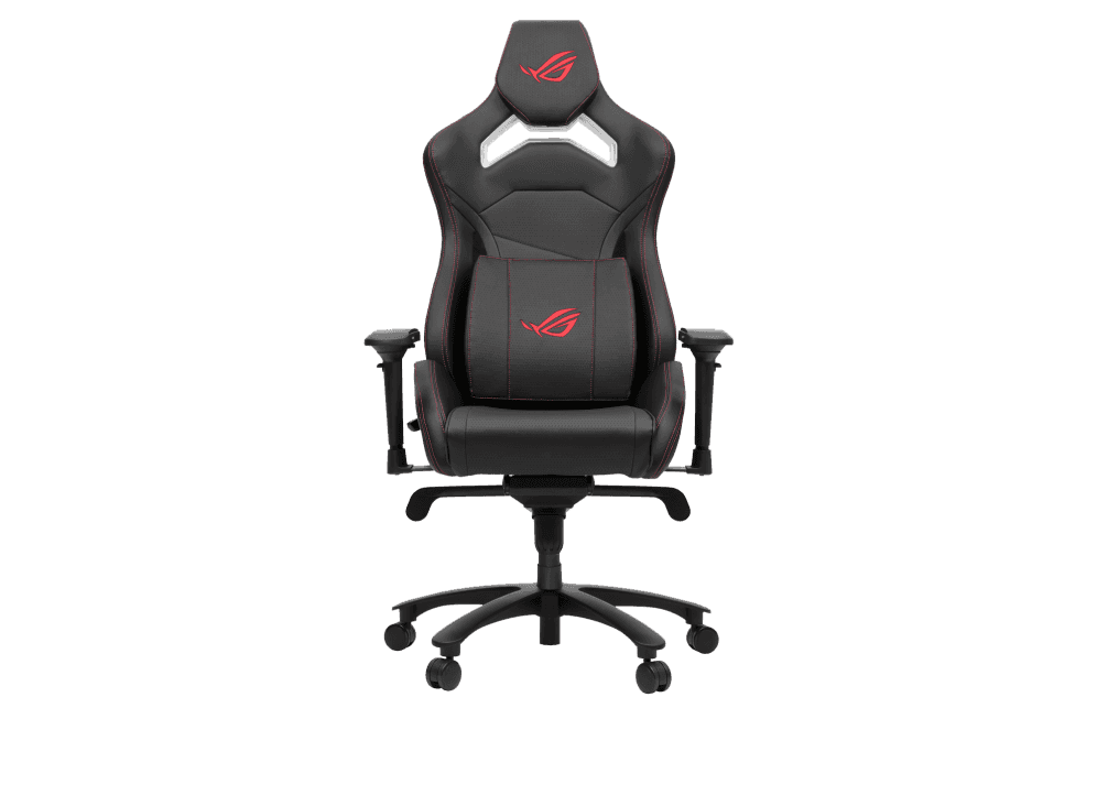 Asus ASUS ROG SL 300 Chariot Core gaming chair in racing-car style, featuring an adjustable high-density foam headrest, memory-foam lumbar support, 4D armrests, tilt mechanism and durable class 4 gas lift | 90GC00D0-MSG010 - thumbnail 2
