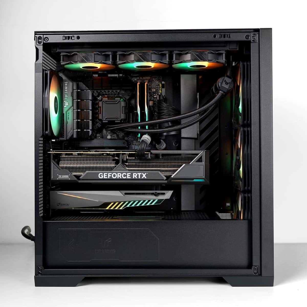 Nanotech ASUS POWERED  Gaming PC with 14th Gen CPU - Intel Core i7-14700KF, Nvidia RTX 4080  Super 16GB, 64GB RAM DDR5 6400MHz, 2TB SSD Gen4, 850W 80 Plus Gold PSU, 360mm Liquid??Cooler??RGB - thumbnail 1