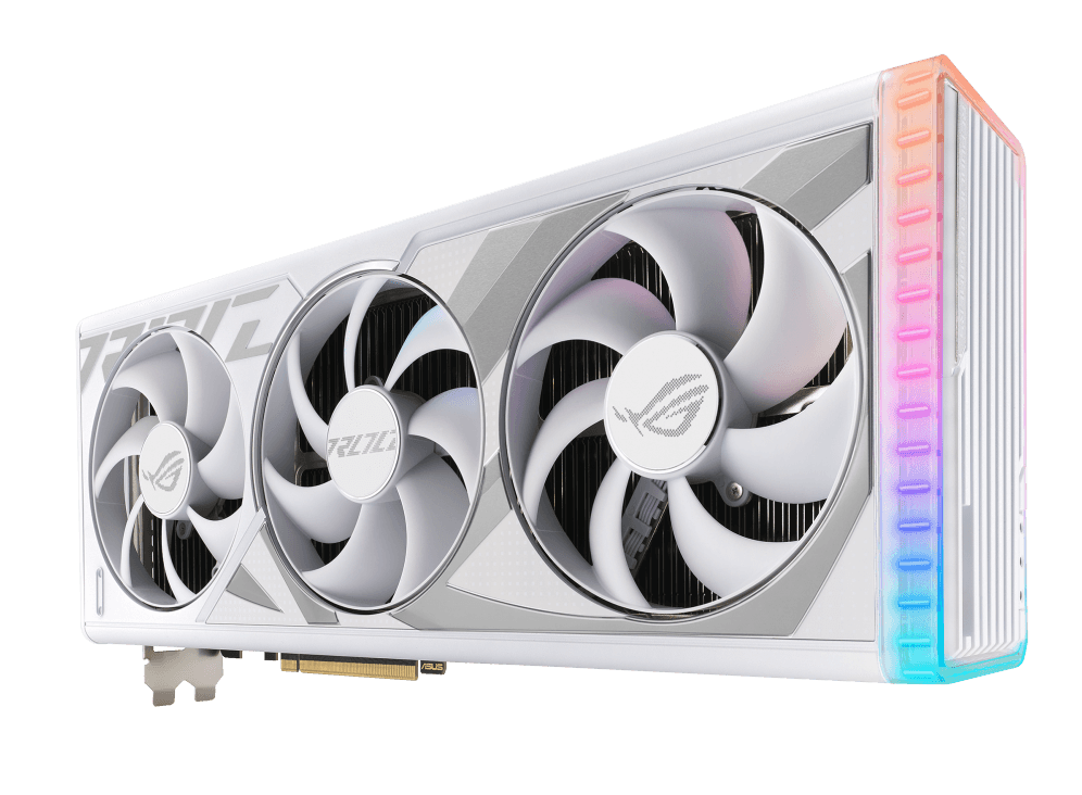 Asus ASUS ROG STRIX GAMING RTX 4090 OC Graphics Card, 24GB GDDR6X 384-bit Memory, 16384 CUDA Cores, 2610 MHz Engine Clock, 21Gbps Memory Speed, PCI E 4.0, 2x HDMI, 3x DP, HDCP, White | 90YV0ID2-M0NA00  4090 WHITE  - thumbnail 4