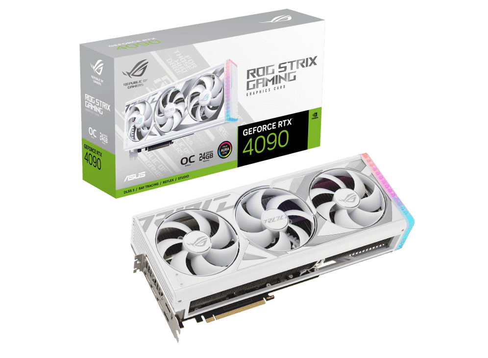 Asus ASUS ROG STRIX GAMING RTX 4090 OC Graphics Card, 24GB GDDR6X 384-bit Memory, 16384 CUDA Cores, 2610 MHz Engine Clock, 21Gbps Memory Speed, PCI E 4.0, 2x HDMI, 3x DP, HDCP, White | 90YV0ID2-M0NA00  4090 WHITE  - thumbnail 5