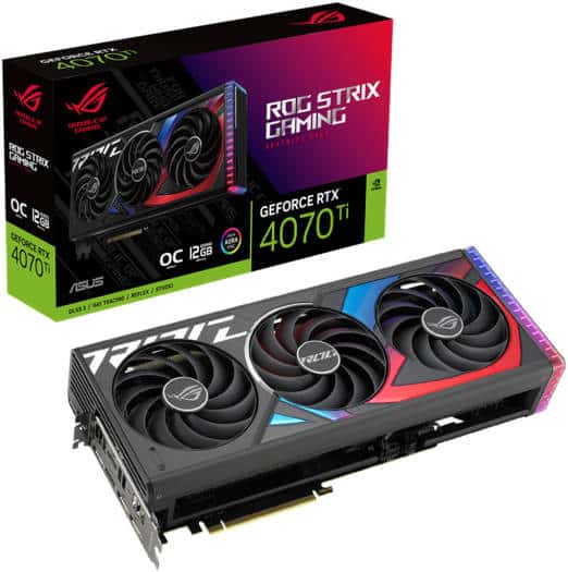Asus ASUS ROG-STRIX RTX-4070 Ti-O12G-GAMING OC Graphics Card, 12GB GDDR6X 192-bit Memory, 7680 CUDA Cores, 2730MHz Engine Clock, 21 Gbps Memory Speed, PCI E 4.0, 2x HDMI /3x DP /HDCP 2.3 | 90YV0II0-M0NA00 - thumbnail 5