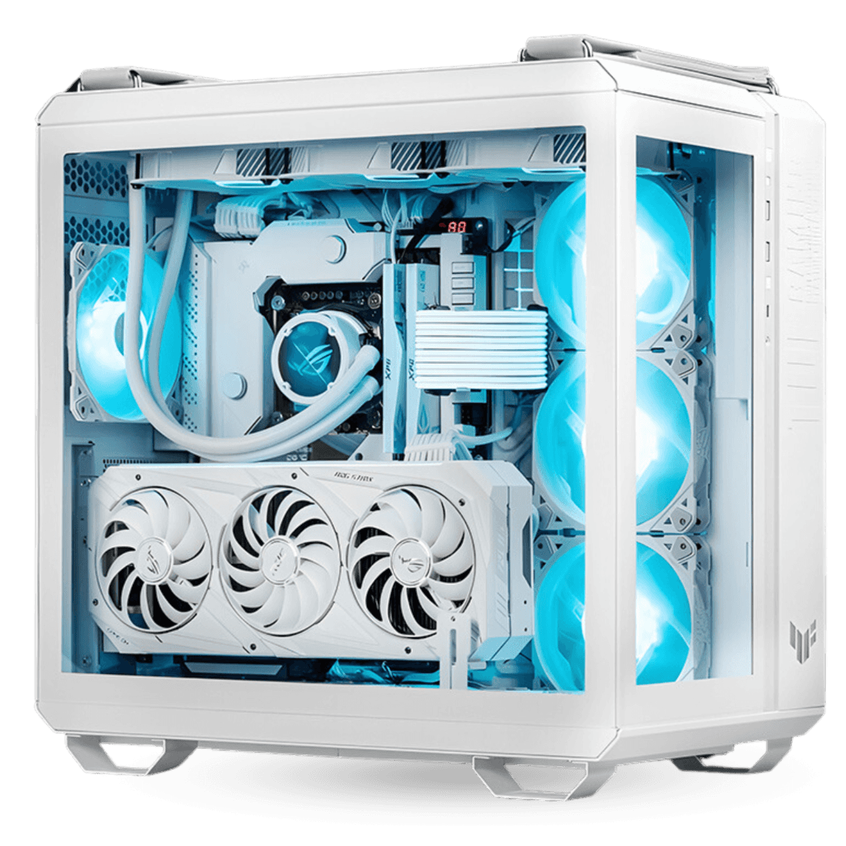 Asus TUF White Edition Gaming PC, Core i7-14700K, RTX 4070, 32GB, 1TB, 850W, ASUS 27 INCH 180HZ Monitor, Powered By ASUS - thumbnail 2