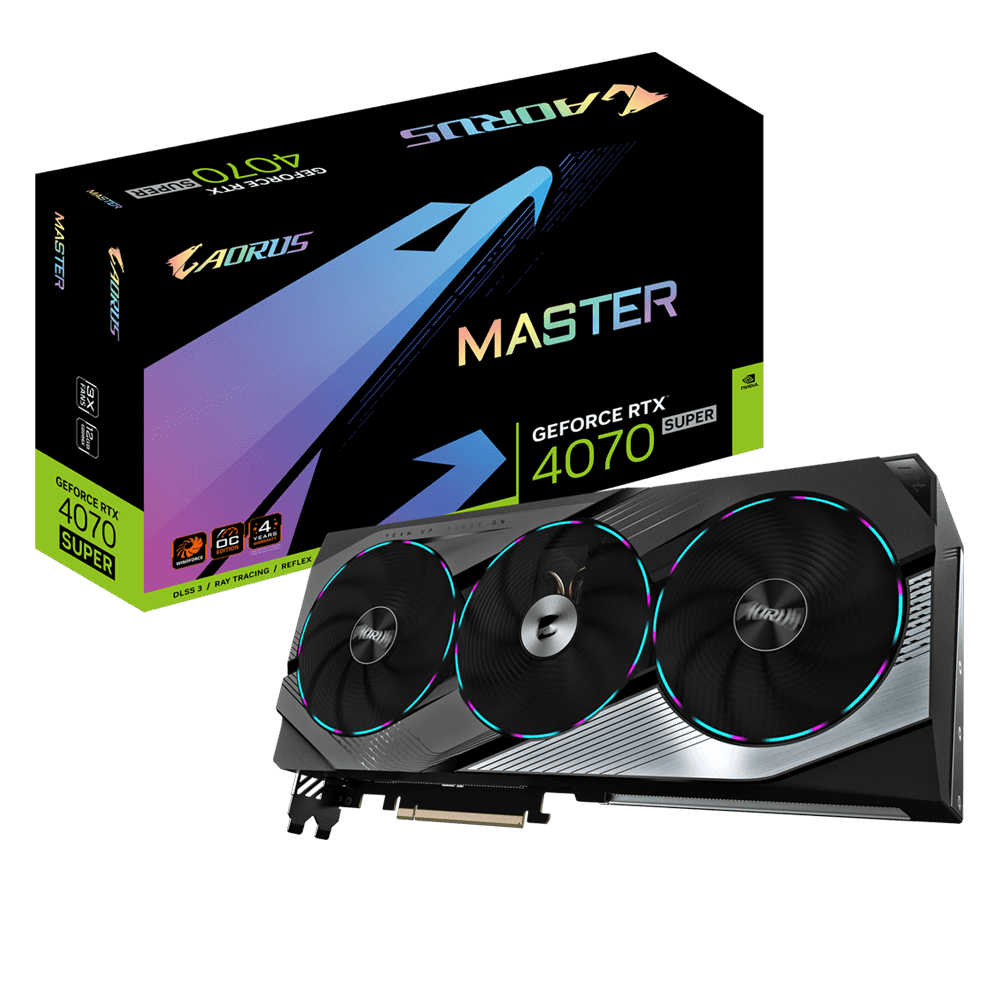 Gigabyte Gigabyte AORUS GeForce RTX 4070 SUPER MASTER 12G Nvidia DLSS 3 Graphic card, 12 GB GDDR6X 192 bit, OpenGL 4.6, PCI-E 4.0, 2655 MHz, 21 Gbps, 7168 Clock, CUDA Cores , ATX | GV-N407SAORUS M-12GD - thumbnail 4