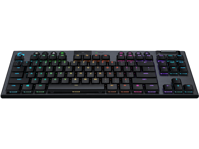 Logitech G915 TKL Tenkeyless LIGHTSPEED Wireless RGB Keyboard, Carbon English International (QWERTY) Clicky, Low-profile Mechanical Switches, 40 hours Battery-life, Thin Design, Black |  920-009537 thumbnail 3