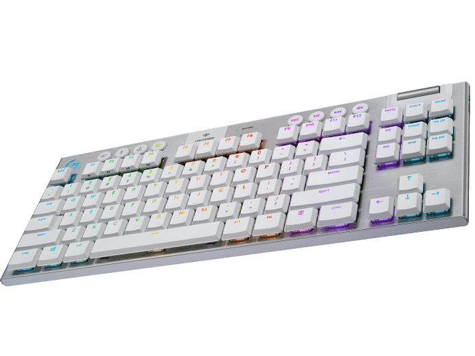 Logitech G915 TKL Tenkeyless LIGHTSPEED Wireless RGB Keyboard,White English International (QWERTY) Tactile, Low-profile Mechanical Switches, 40 hours Battery-life, Thin Design  | 920-009664 thumbnail 4
