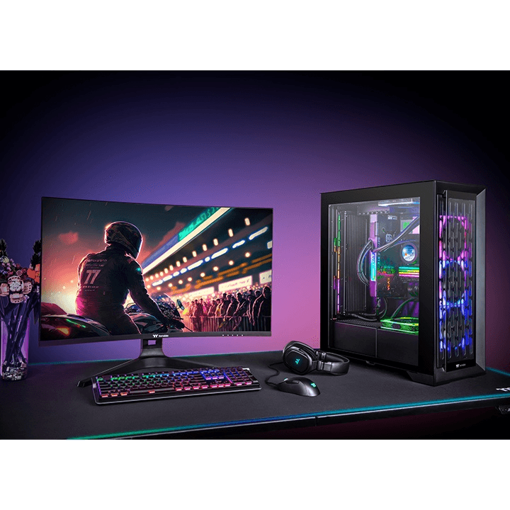 Thermaltake Thermaltake TGM-V32CQ 32" Curved Gaming Monitor, QHD 1440p, 1000R Curvature, 170Hz Refresh Rate, 1ms MPRT, FreeSync Premium | GM-GCE-32CEQB-US - thumbnail 6