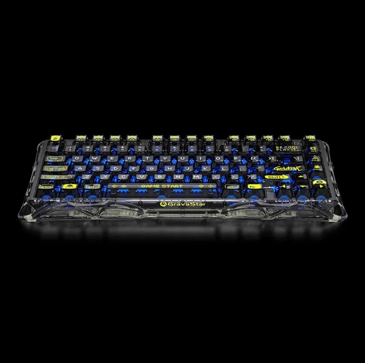 Gravastar GravaStar Mercury K1 Lite Mechanical Gaming Keyboard, 75% Gasket Hot Swappable Custom Keyboard, Pre-lubed Linear Switches Mechanical Keyboard, RGB Backlit Wireless Keyboard - Transparent Black | GS K1 LITE_XTAL_BLK - thumbnail 2