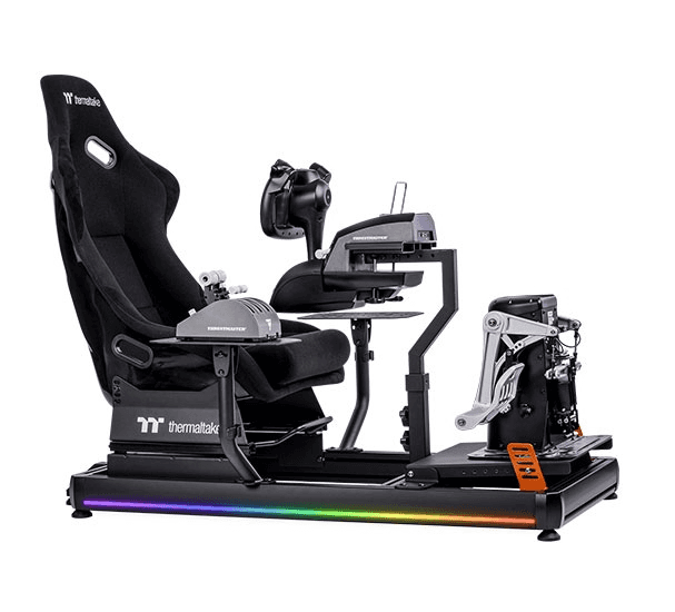 Thermaltake Thermaltake GF500 Flight Simulator Cockpit, Premium Aluminum Profile Rig, Fiberglass Bucket Seat, RGB Lighting, Universal Compatibility | GSC-F50-CPASBB-01 - thumbnail 4