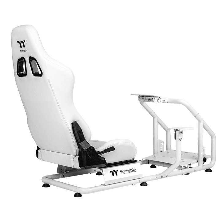 Thermaltake GR300 Racing Simulator Cockpit, Up to 100kg Weight Capacity, Adjustable PVC Racing Seat, Pedal Brackets, Sandblasted Aluminum Anodizing Finish, Cable Management, Snow | GSC-R30-CPASWH-01 thumbnail 4