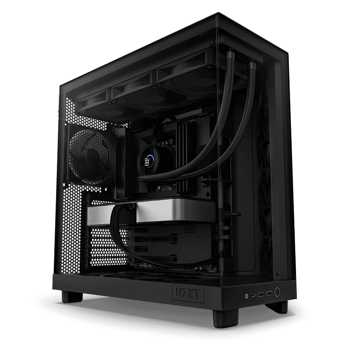Nanotech Nanotech Best High-End Gaming & Rendering PC: Core  i9 14900K 6GHz MaxTurbo, Nvidia RTX 4070 SUPER 12GB GDDR6X, 64GB (2x32GB) DDR5 DRAM 6200MT/s, 4TB SSD  (2x2TB), 750W Gold Rated, 360mm AIO Liquid Cooler, Wi-Fi+BT, 1 Year Warranty - thumbnail 1