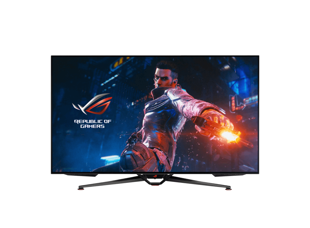 ASUS ROG Swift OLED PG48UQ 48" Gaming Monitor, 138Hz Refresh Rate, 0.1ms Response Time, G-SYNC Compatible, 1.07M Colors, 2x Speakers, 2x HDMI, 1xDP, 4x USB 3.2, Black | 90LM0840-B01970 thumbnail 1