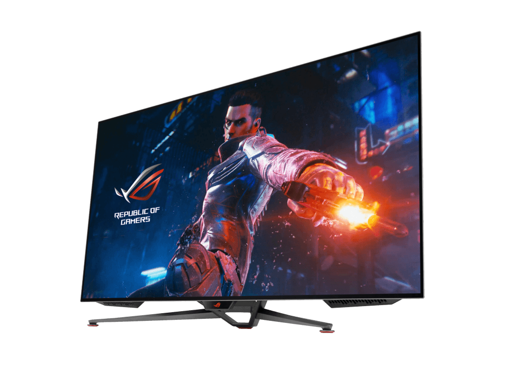 ASUS ROG Swift OLED PG48UQ 48" Gaming Monitor, 138Hz Refresh Rate, 0.1ms Response Time, G-SYNC Compatible, 1.07M Colors, 2x Speakers, 2x HDMI, 1xDP, 4x USB 3.2, Black | 90LM0840-B01970 thumbnail 3