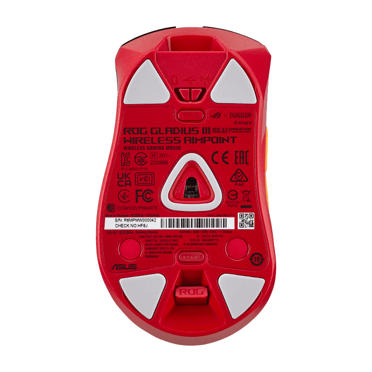 Asus ASUS ROG Gladius III Wireless EVA-02 Edition Gaming Mouse, Tri-Mode Connectivity, AimPoint Sensor, Up to 36000 DPI Resolution, 650 IPS Max Speed, AURA Sync, 1000Hz Polling Rate | 90MP03F0-BMUA00 - thumbnail 6