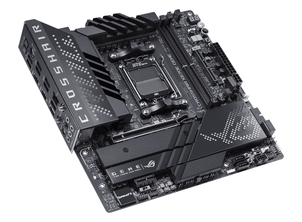 Asus ASUS ROG CROSSHAIR X670E GENE ATX DDR5 Motherboard, AM5 Socket, AMD X670 Chipset, 64GB DIMM Max Memory, WiFi 6E, Intel 2.5Gb Ethernet, PCIe 5.0, M.2 Heatsink, USB Ports | 90MB1B80-M0EAY0 - thumbnail 2