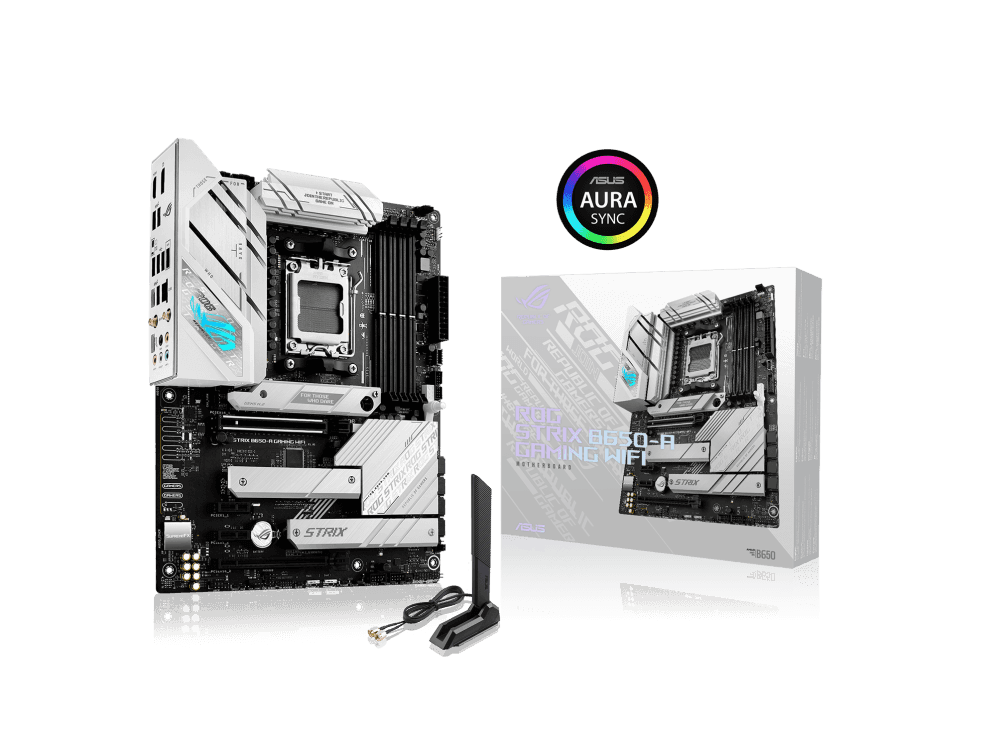 Asus Asus Rog Strix B650-A Gaming Wi-Fi ATX DDR5 Motherboard, AMD Socket AM5, B650 Chipset, 2.5Gb Ethernet, Bluetooth, WiFi 6E 6GHz, Max 128GB 4xDIMM Memory, PCIe 4.0x16, 3xM.2 Slot | 90MB1BP0-M0EAY0 - thumbnail 1