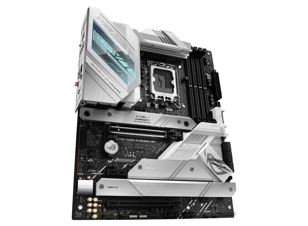 Asus ROG STRIX Z690-A GAMING WIFI  Intel?? Z690 LGA 1700 ATX motherboard with PCIe?? 5.0, 16+1 DrMos, DDR5, Two-Way AI Noise Cancelation, AI Overclocking, AI Cooling, AI Networking, WiFi 6E, Intel 2.5 Gb Ethernet, four M.2 slots with heatsinks PCIe 4.0 NVMe??  - thumbnail 6
