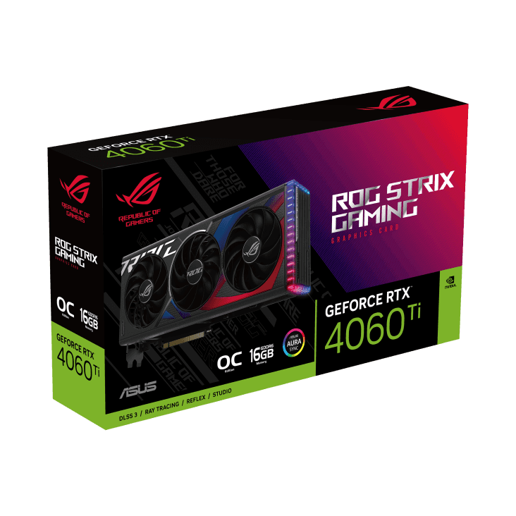 Asus ASUS ROG STRIX GAMING GEFORCE RTX 4060TI 16GB OC EDITION GDDR6 3FAN,ROG-STRIX-RTX4060TI-O16G-GAMING,90YV0JI0-M0NA00,4711387277362,197105277366 - thumbnail 6