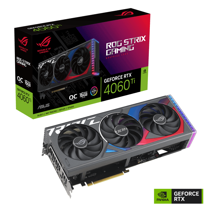 Asus ASUS ROG STRIX GAMING GEFORCE RTX 4060TI 16GB OC EDITION GDDR6 3FAN,ROG-STRIX-RTX4060TI-O16G-GAMING,90YV0JI0-M0NA00,4711387277362,197105277366 - thumbnail 9