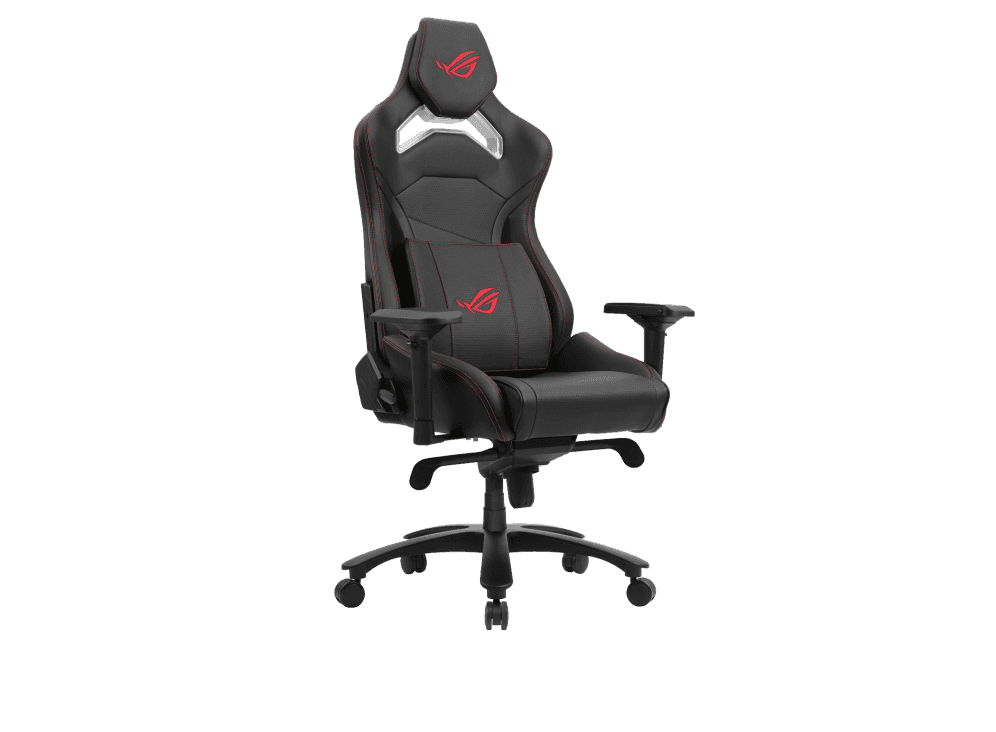 Asus ASUS ROG SL 300 Chariot Core gaming chair in racing-car style, featuring an adjustable high-density foam headrest, memory-foam lumbar support, 4D armrests, tilt mechanism and durable class 4 gas lift | 90GC00D0-MSG010 - thumbnail 3