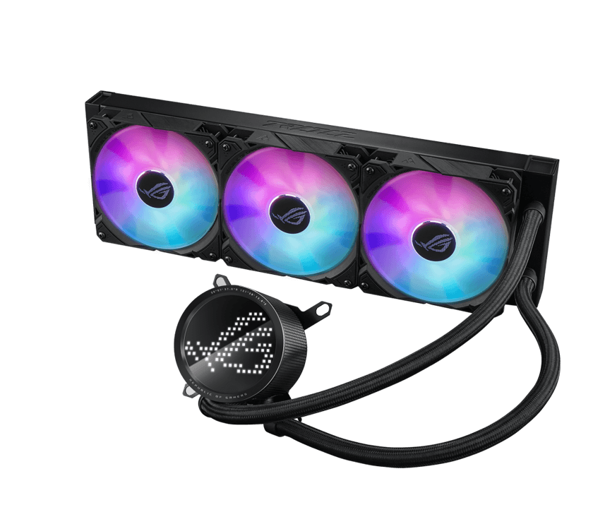 Asus ASUS ROG Ryuo III 360 all-in-one liquid CPU cooler with Asetek 8th gen pump solution, Anime Matrix??? LED Display and ROG ARGB cooling fans. BLACK | 90RC00I1-M0UAY0 - thumbnail 4