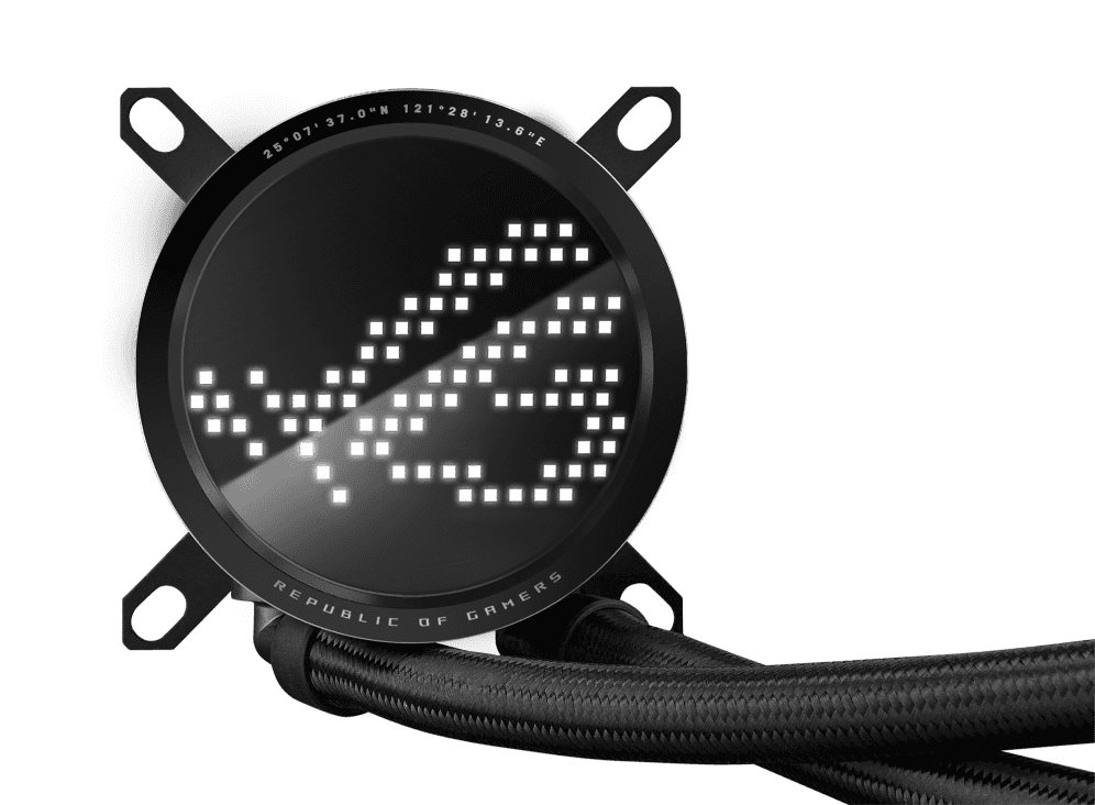 Asus ASUS ROG Ryuo III 360 all-in-one liquid CPU cooler with Asetek 8th gen pump solution, Anime Matrix??? LED Display and ROG ARGB cooling fans. BLACK | 90RC00I1-M0UAY0 - thumbnail 7